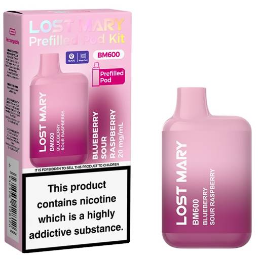 Tart raspberries and sweet blueberries collide in the Lost Mary BM600 vape.  Fruity flavour lovers, this one's for you. | FREESMO smoke-free products,  free shipping!