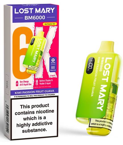 Lost Mary BM6000 Kiwi Passion Fruit Guava Vape Kit | FREESMO smoke-free  products, free shipping!